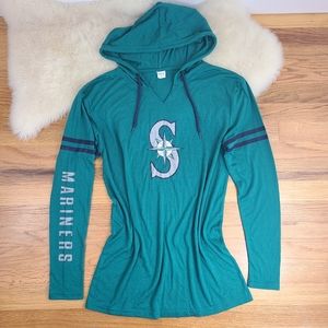 Seattle Mariners Long Sleeve Tee Hoodie | Youth L
